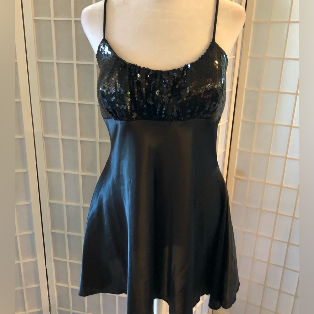 GEMSTONE sequins and satin sexy mini dress NWT M